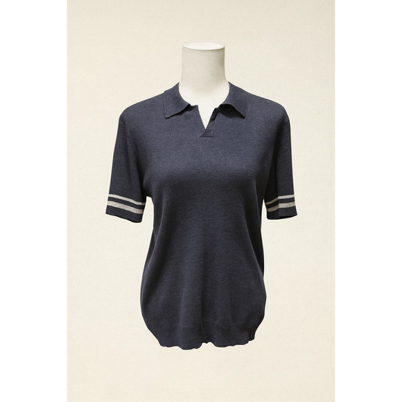 Banana Republic Sweaters - Banana Republic M Linen Sweater Polo Minimalist Preppy Quiet Luxury Classic